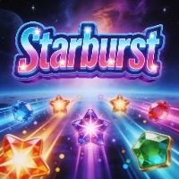 Starburst game image at Lucky Pays Casino for online casino players in the United Kingdom